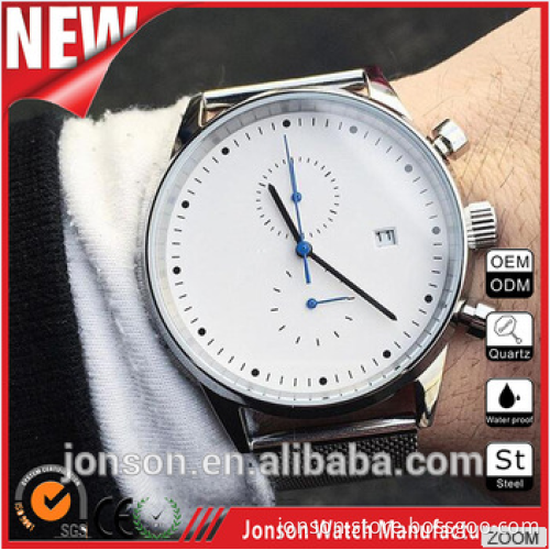 Newest top quality japan chronograph watch dials mens watch stainless steel quartz watches